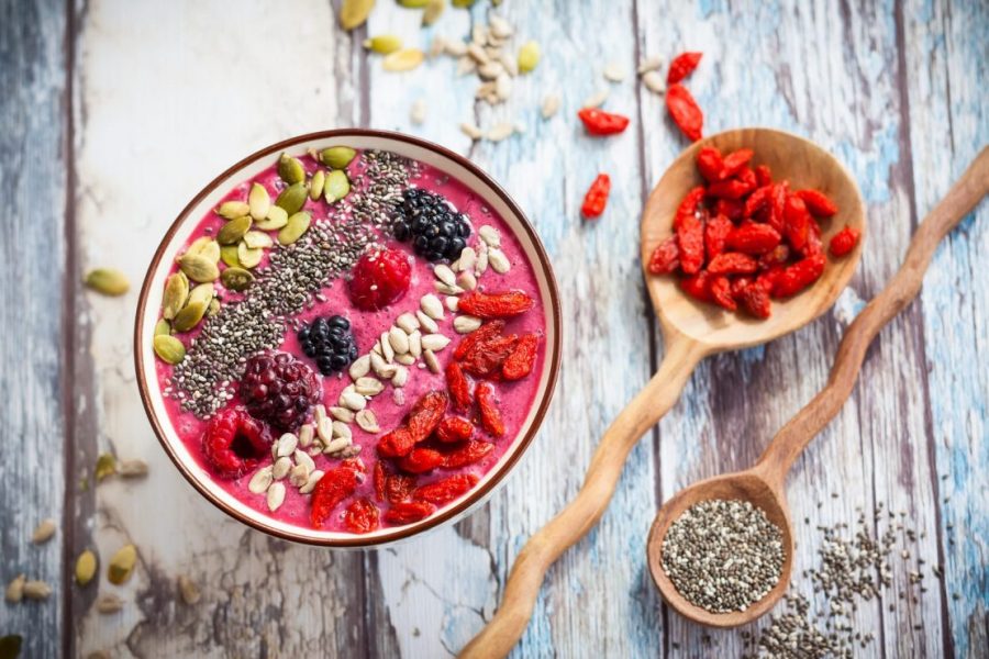 superfood bowl with goji berries